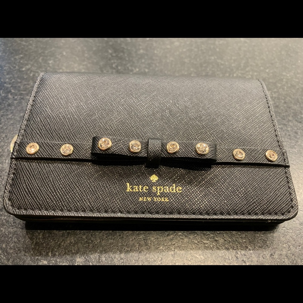 Kate Spade New York Black Wallet w/ Rhinestones.